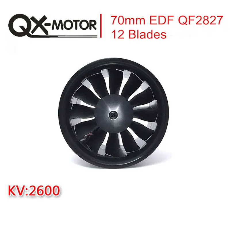 70mm 12 blades fan ducted QX-MOTOR EDF unit brushless Motor 4S 6s Battery 80A/60A ESC for RC Drone Quadcopter accessories