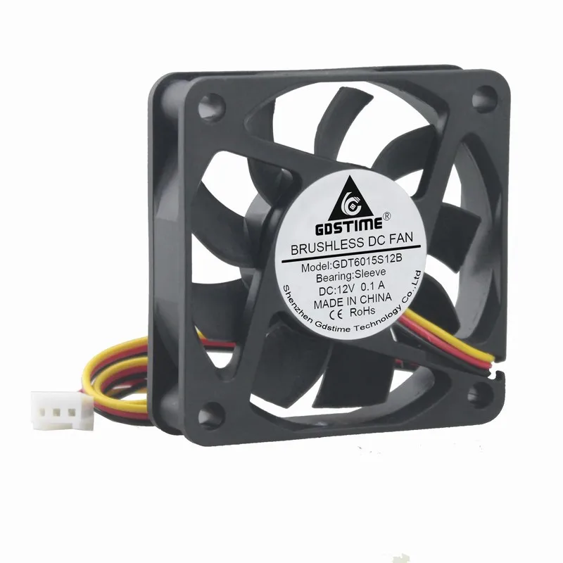 1 Piece Gdstime 6cm DC 12V 60x60x15mm 3Pin PC CPU Brushless Motor Cooling Fan 60mm x 15mm 6015 Computer Case Cooler
