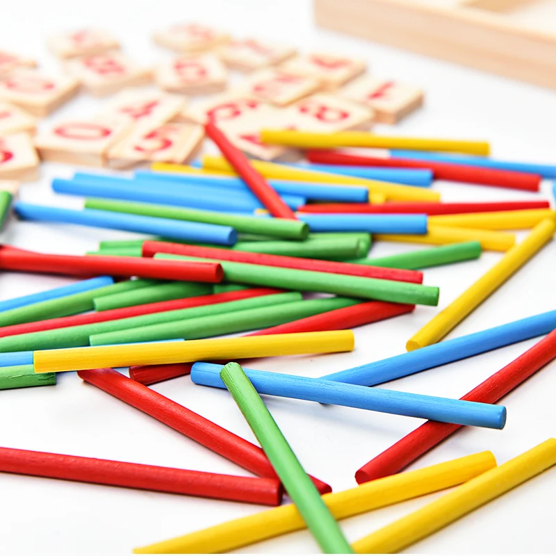 Houten speelgoed voor kinderen Educatief wiskundespeelgoed Voorschoolse vroege leren Speelgoed Kind Houten spel Familiespellen Wiskunde Verlichting Sticks