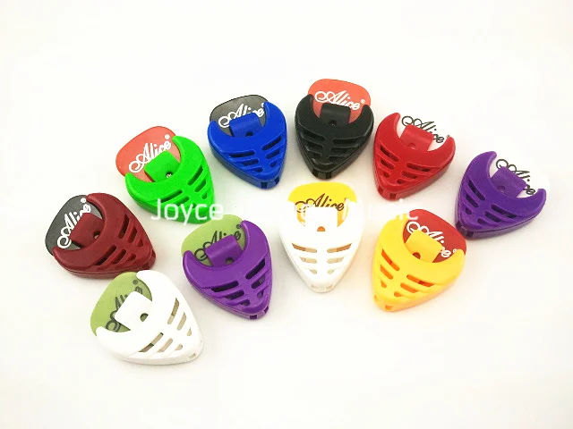 10pcs Alice Colourful Heart Shape Guitar Pick Holder Case+Free 10pcs Guitar Picks Free Shipping