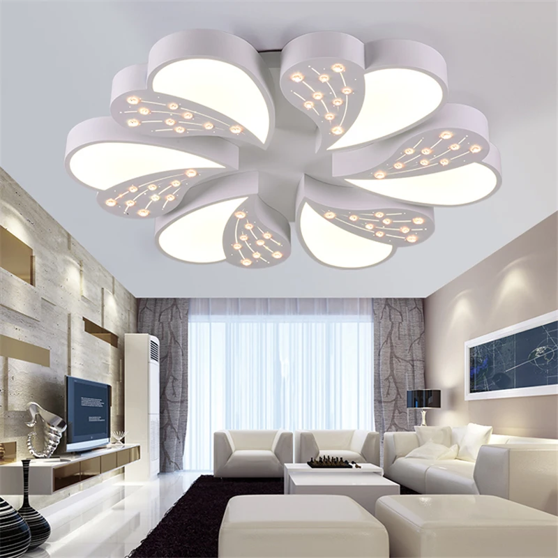 led simple modern heart-shaped living Modern ceiling LED bedroom lamp romantic warm and creative room dining room lighting K9 ZH