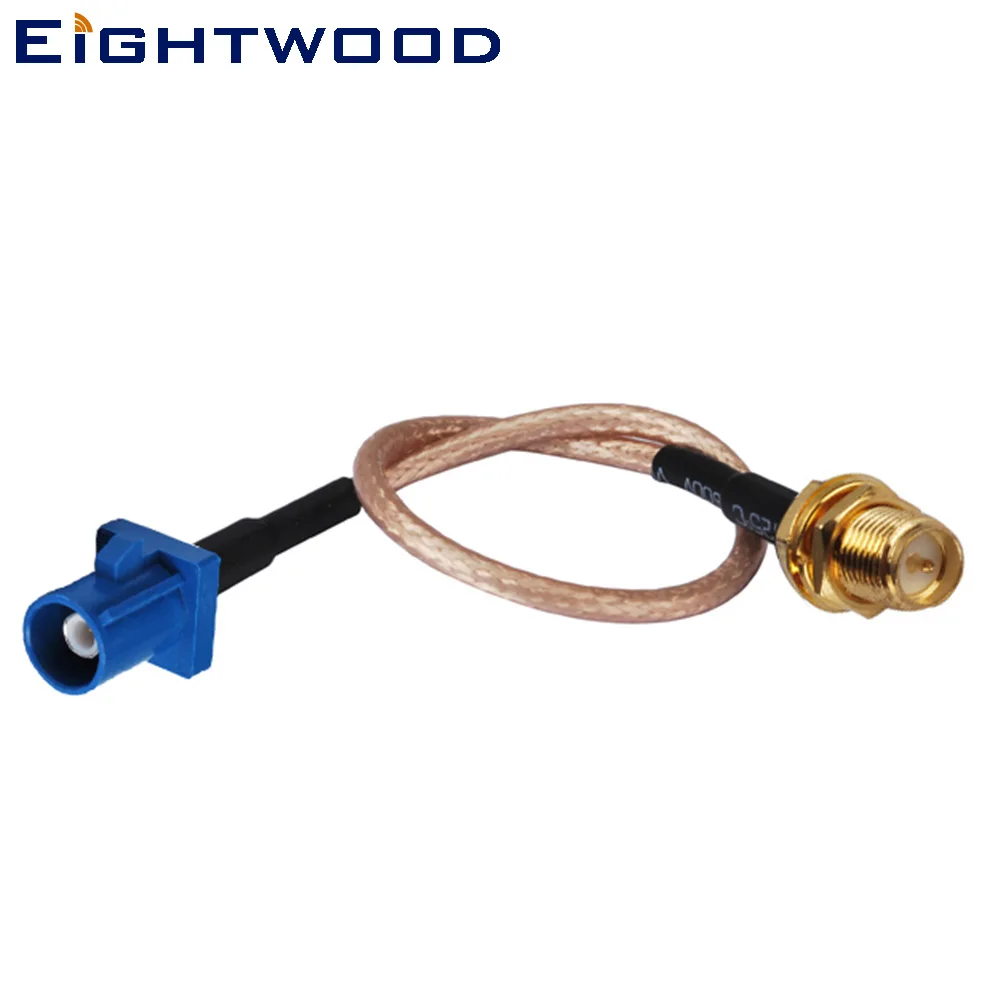 Eightwood Car GPS Antenna Adapter Cable Fakra C Male to RP-SMA Female Bulkhead Straight Pigtail RG316 Cable 15cm Customizable