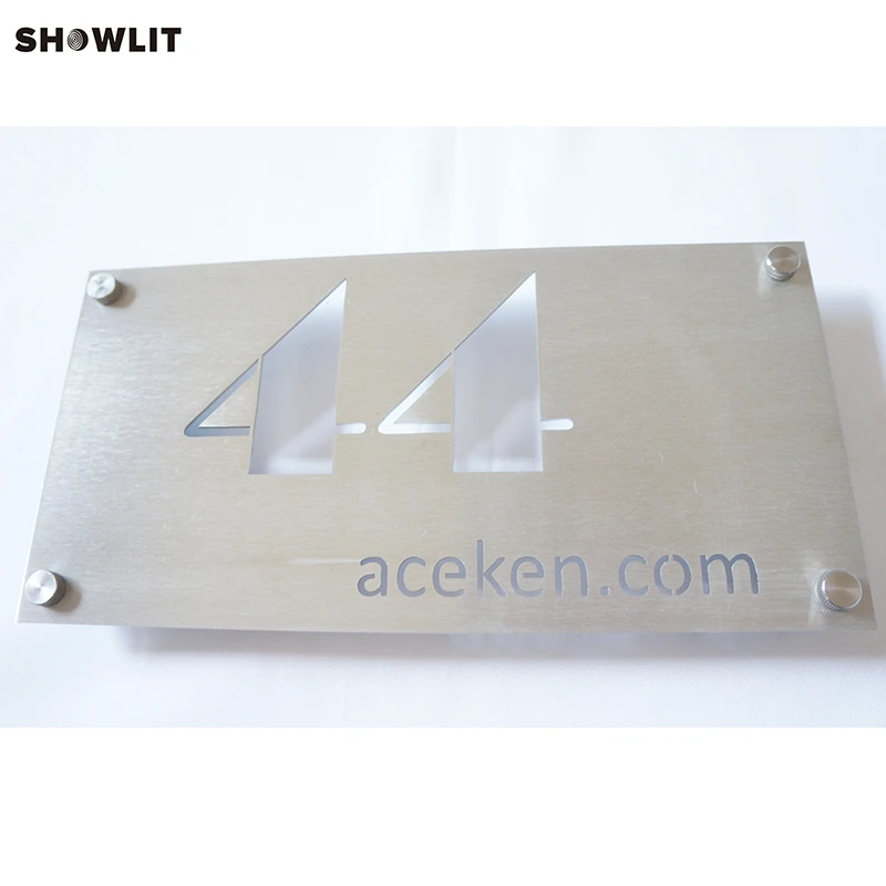 

6inch height Brushed Stainless Steel Custom Address Sign