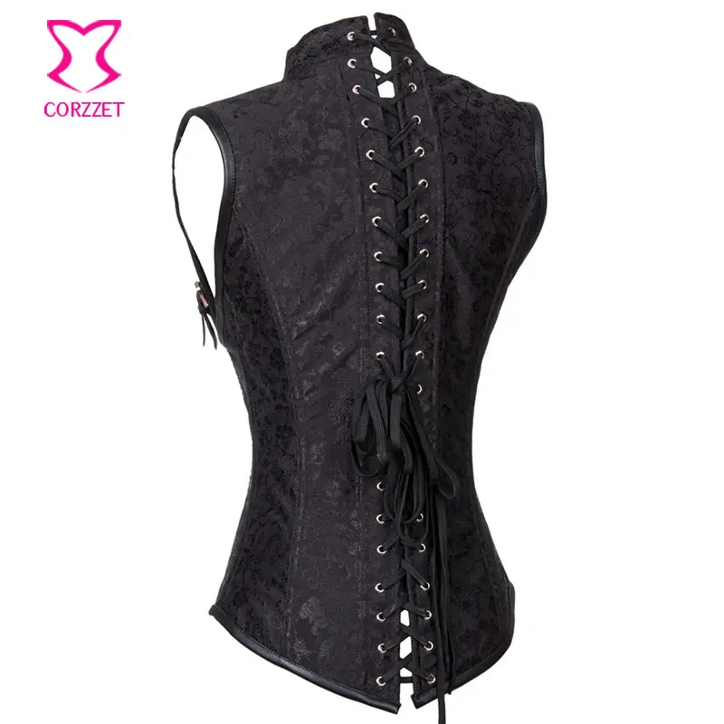 Black Sexy Cupless Corsets And Bustiers Steampunk Underbust Corset Steel Boned Waist Trainer Vest Plus Size Gothic Clothing 6XL