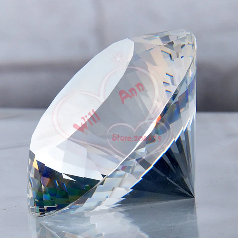 Large 120MM Clear Multi-faceted Crystal Diamond Paperweight Party Wedding Decorations Centerpiece