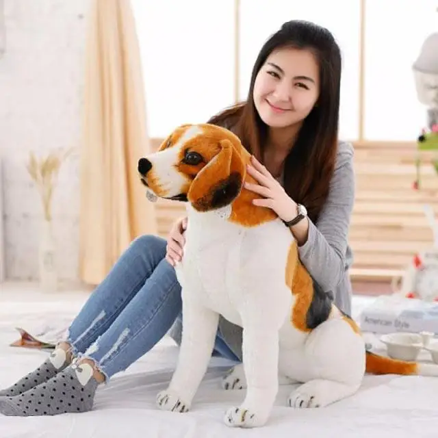 Lovely Squatting Beagle Dog Plush Toy Soft Doll Birthday Gift t0622