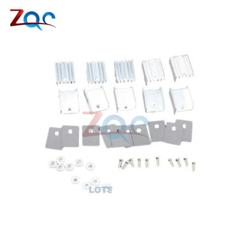 10sets TO-220 Silver Heatsink Heat Sink for Voltage Regulator or MOSFET TO220 Cooler Cooling 20*15*10MM