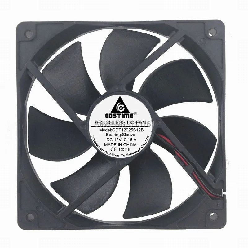 5pcs/lot Gdstime High Speed 2Pin 12025 12V DC Ventilation 120mm 120x25mm Cooling Fan