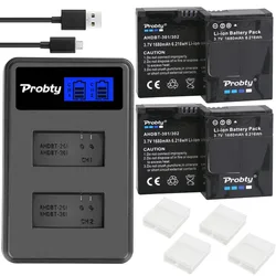 4 Pcs 1680mAh AHDBT-301 GoPro Hero3 Battery + LCD Dual Charger For GoPro Hero 3 Hero 3+ Camera Accessories