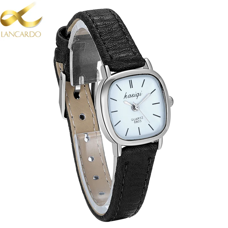 

Lancardo Black Top Brand Fashion Ladies Watches Leather Female Quartz Watch Women Thin Casual Strap Watch Relogio Feminino