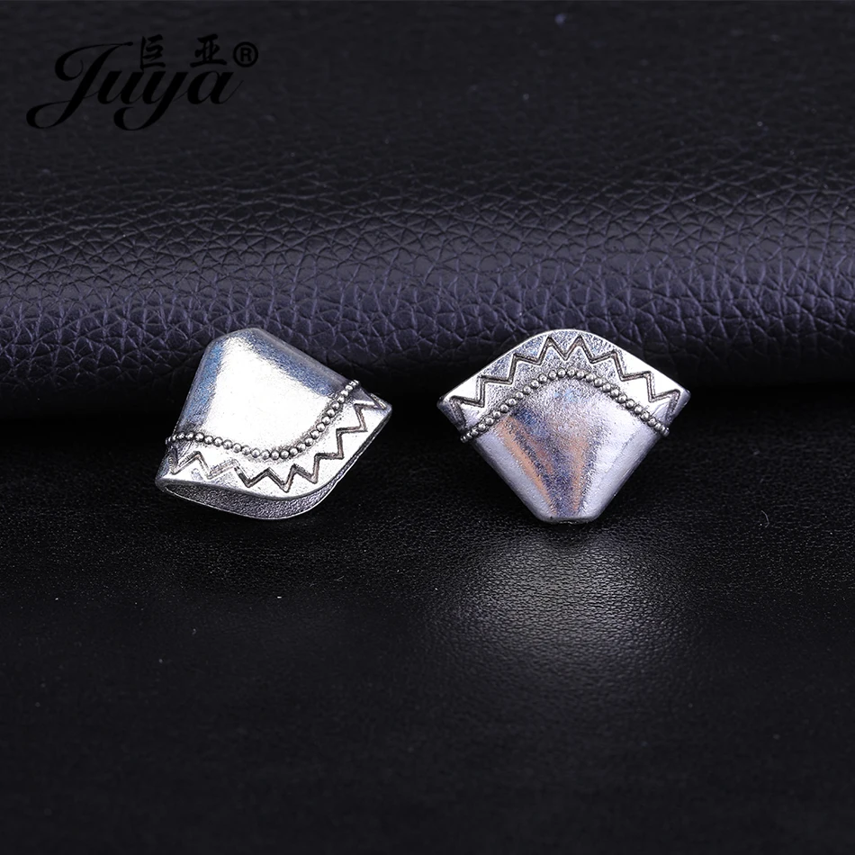 JUYA Beads Cap China Earrings Diy Accessories Suppliers 17.5x23mm 10pcs/lot High Quality Tassel Leather End Caps Charm AC0044