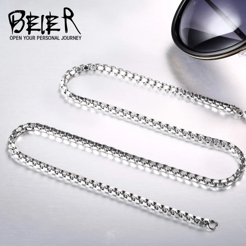 Beier 2.5mm/3mm/4mm Stainless Steel Necklace long Chain Trendy Chain Necklace Boy Man Necklace  BN1009