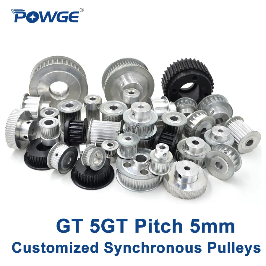 

POWGE High torque GT 5GT Synchronous pulley pitch 5mm Small Backlash Manufacture Customizing all kinds of 5GT Timing pulley Belt