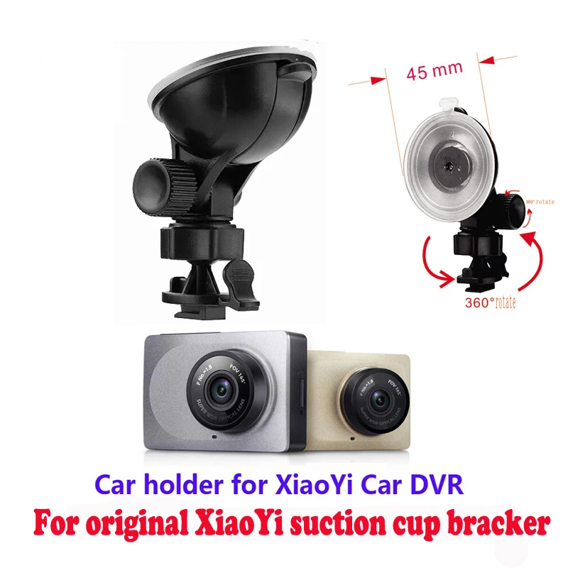 Para xiaomi yi dvr suporte de ventosa original, otário genuíno para yi dash cam, suporte de ventosa da câmera dvr do carro xiaomi yi