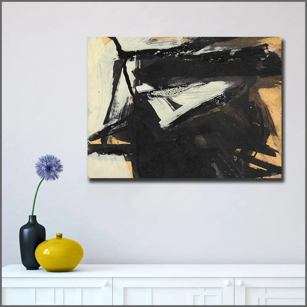 Large Size Painting Franz Kline Untitled 100% Handmade Oil Painting Art Home Decor Living Room Modern Canvas Paintings No Frames