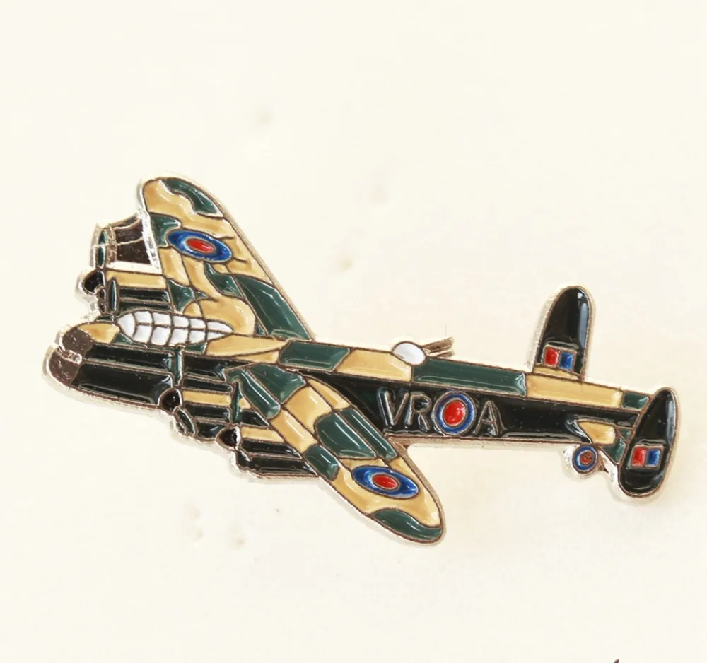 LOTS 5pcs WW11 Lancaster Bomber Plane - Aircraft Pilot Lapel Hat Tie Pin Badge Aviator New Fans Gifts Jewelry 3 X 2.125 CM