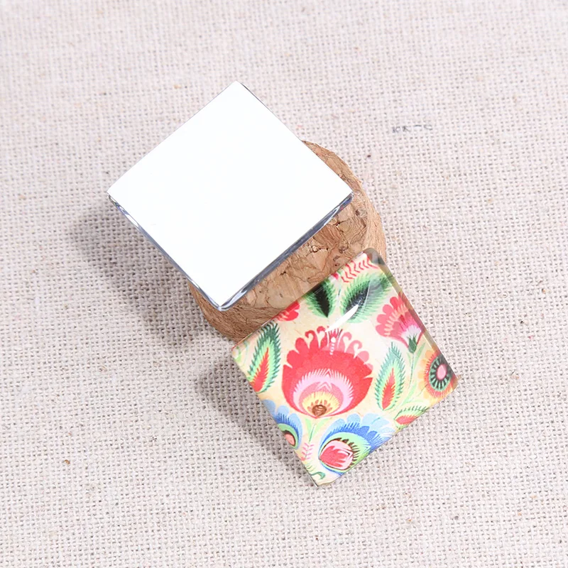 reidgaller mix color pattern photo square glass cabochon 10mm 12mm 15mm 18mm 20mm 25mm diy flat back handmade jewelry findings