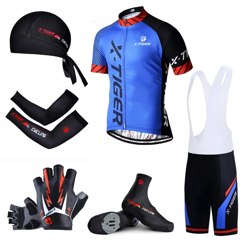 X-Tiger Big Cycling Jerseys Set Bicycle Clothes Wear Maillot Ropa Ciclismo Cycling Set Quick-dry Short Sleeve MTB Bike Suit