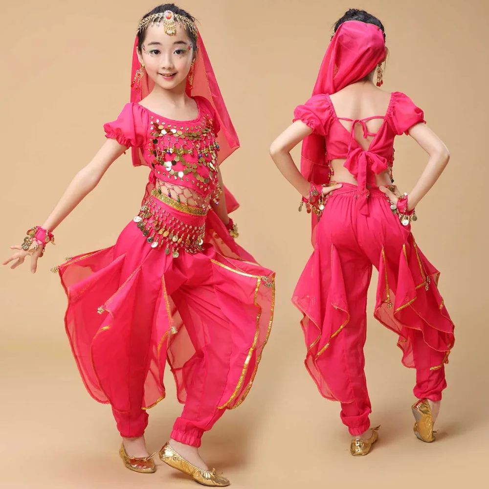 New 8 Colors Belly Dance Costumes Set Oriental Dance Costumes For Girl Egypt Egyptian Bollywood Indian Belly Dancing For kids