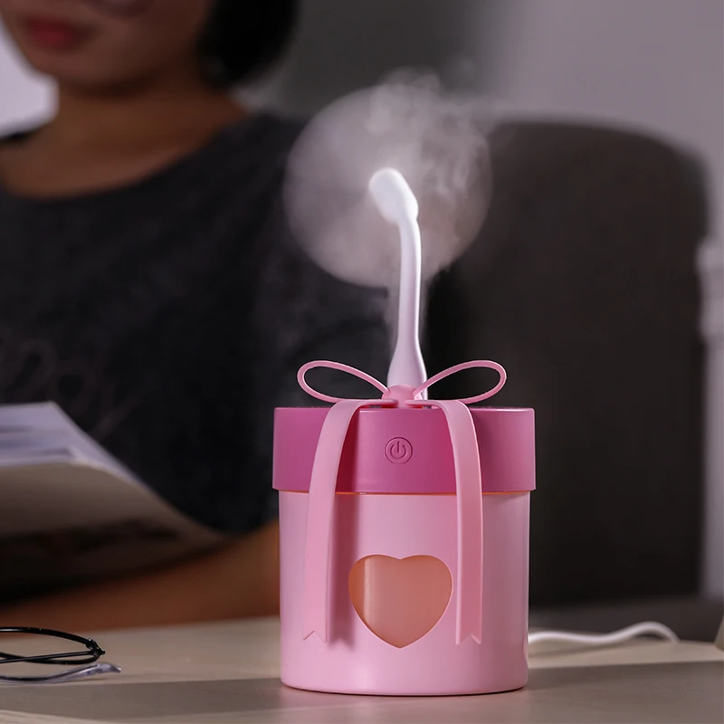 New 3 in 1 Gift Box Humidifier Mini Ultrasonic Fogger Led Night Light USB Fan Essential Oil Aroma Diffuser Car Air Freshener