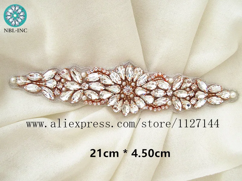 (30pcs) Wholesale hand beaded bridal silver crystal rhinestone appliques for wedding dresses sash WDD0892