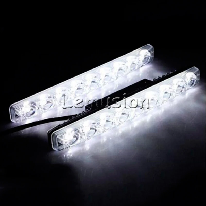 PAKUSI NEW 1Pair Car LED DRL Lights 12V 6LED fog lamp with yellow turn signal For Renault BWM e46 Ford Audi A6 A3 VW accessories