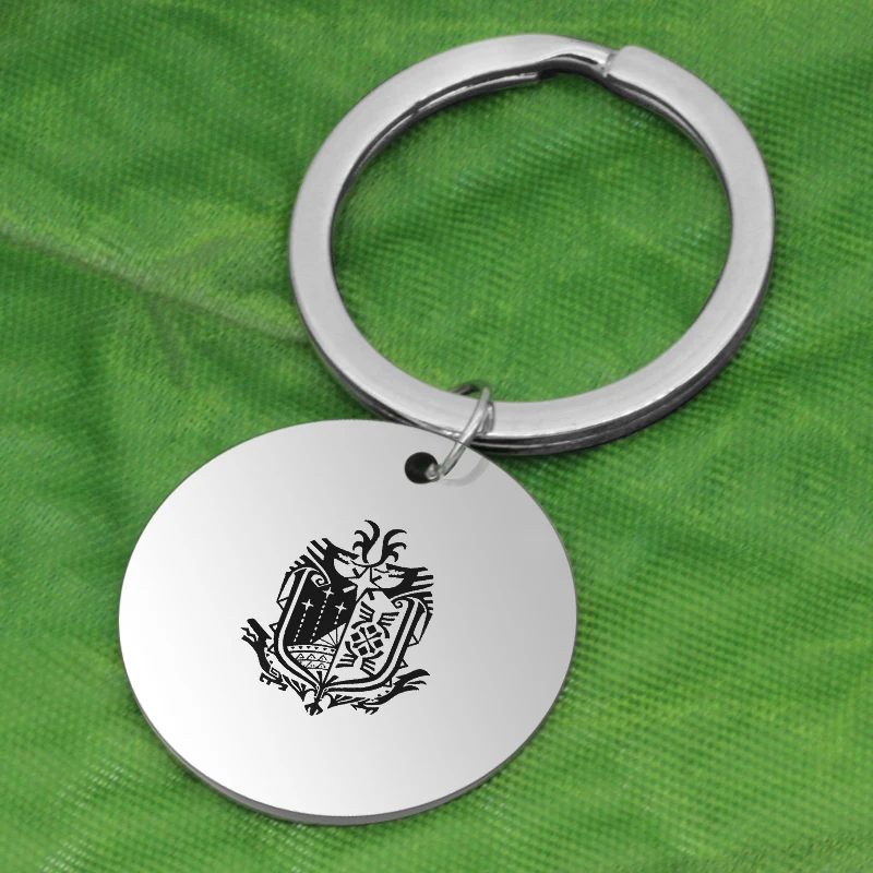 Ufine Key Holder never fate pendant stronger things shield laser printing stainless steel Jewelry K090