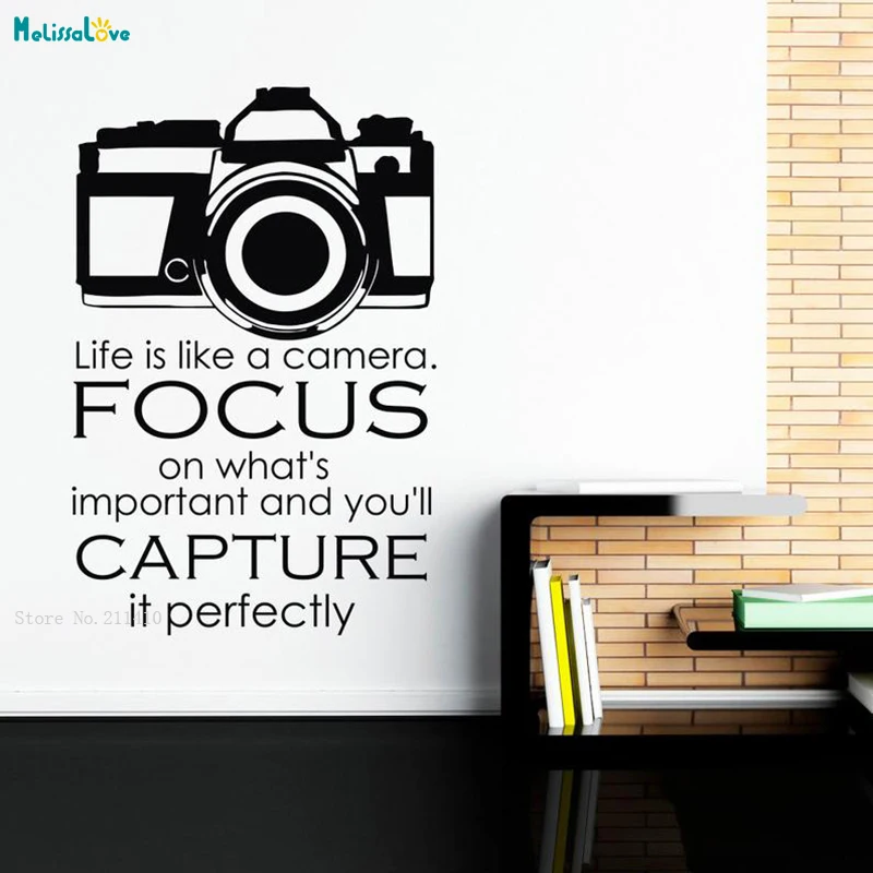 Word Quotes Wall Decals LIfe Is Like A Camera Focus On What's Important And You'll Capture It Perfectly Vinyl Lettering YT1287