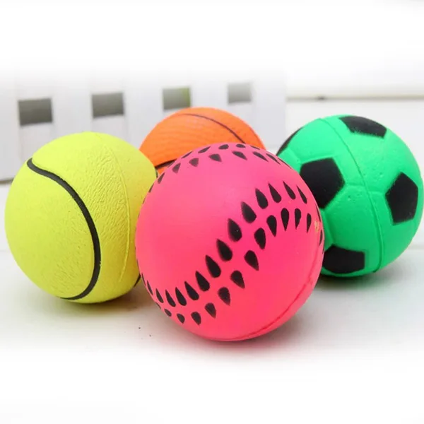 1Pcs Lovely Durable Basketball/Soccer etc Shape Solid Small Bouncy Ball Dog Training Chewing Playing Pet Toys