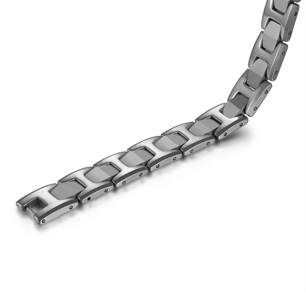 Mesinya 99.9998% Germanium beads Tungsten Steel Healthy Therapy Trendy Link Chain Bracelet for Men Women Jewelry Gift