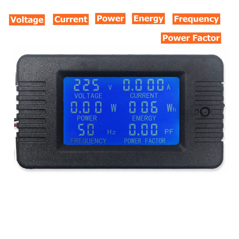 100A AC 80-260V Digital Voltmeter Ammeter Power Energy Voltage Current Meter 6 in 1 Volt Amp Charger Tester Detector Monitor