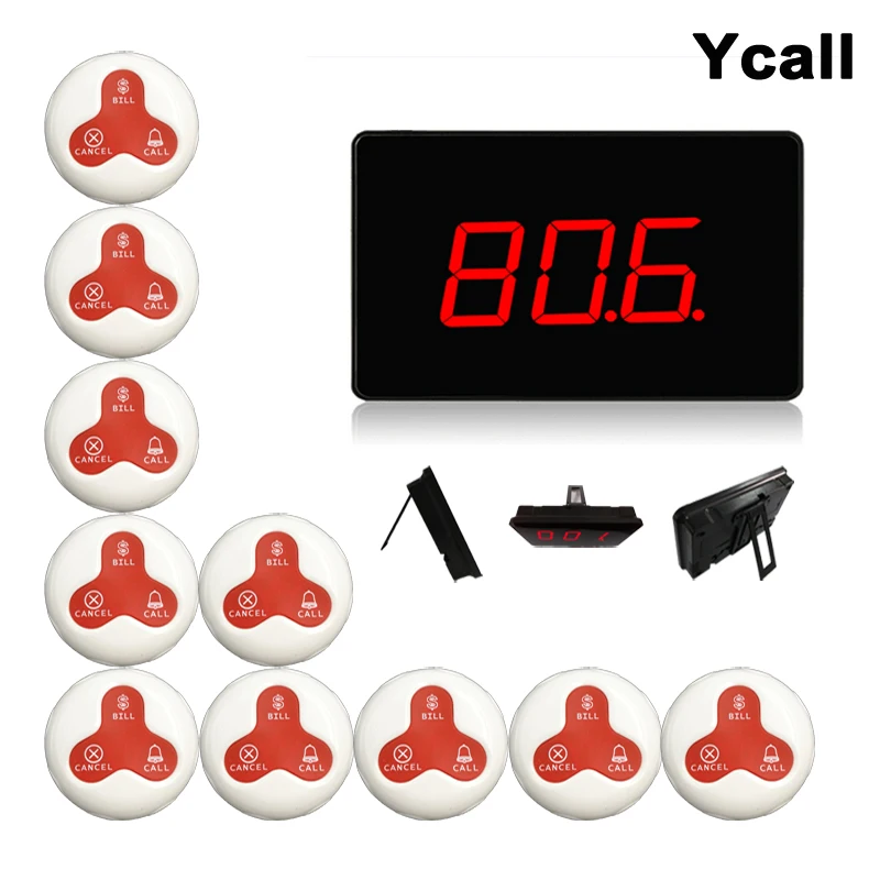 Ycall 433.92mhz Restaurant Pager Wireless Paging System Table Bells Call Button