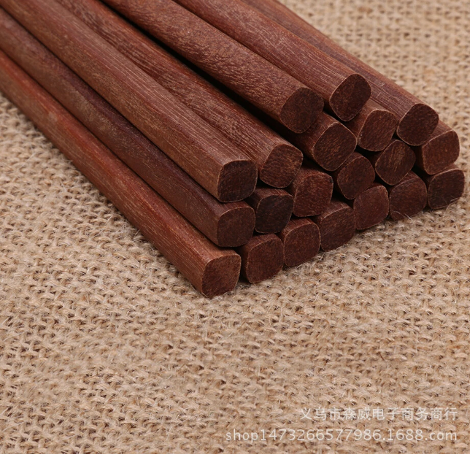 10  pairs Red sandalwood chopsticks Wooden natural handmade no paint wax-free raw wood chopsticks