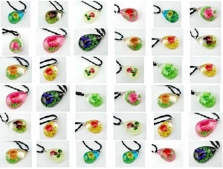 WHOLESALE LOTS 50 PCS Real China Mix Colorful Rose Drop Pendant Flower Charm Valentines