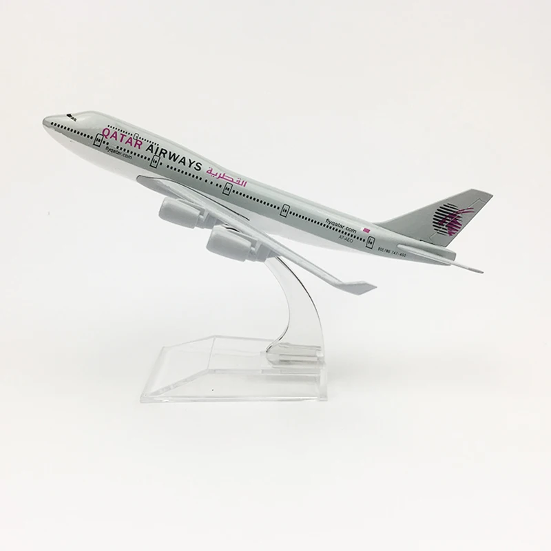 JASON TUTU 16cm Qatar Airways aeroplane model Boeing 747 Aircraft Model Planel Airplane Diecast Metal 1/400 Scale Planes