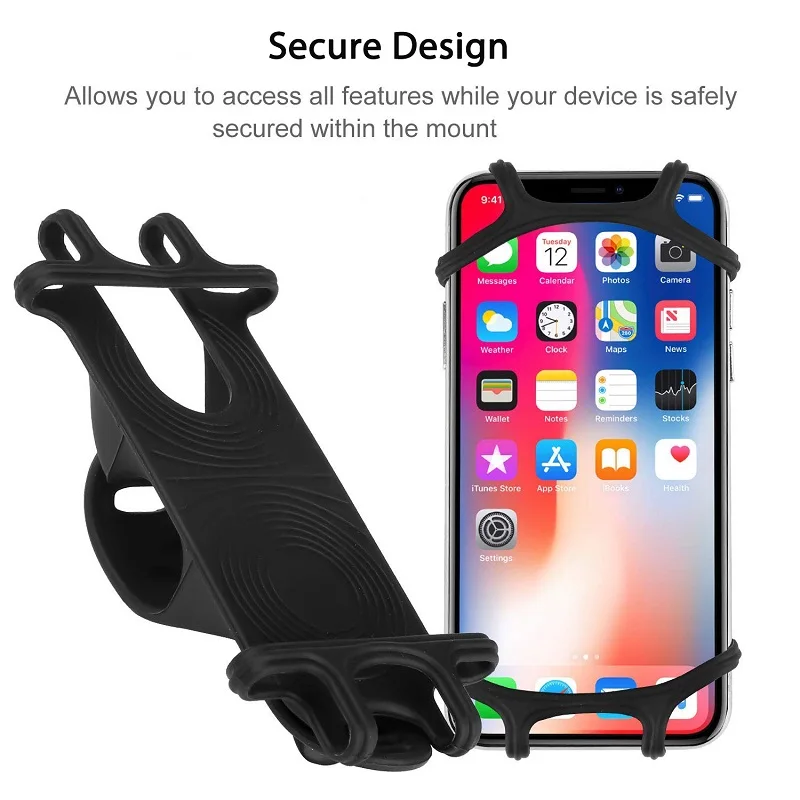 Suporte universal de silicone para celular, porta-celular para bicicleta, motocicleta, gps, transporte de bebê