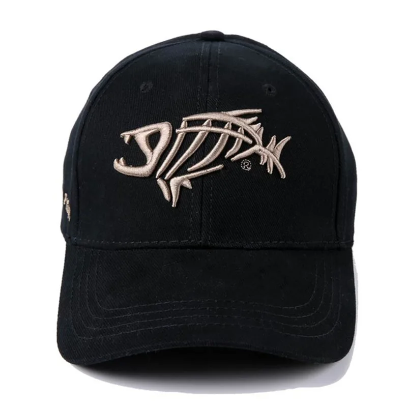 Men Women Fish Skull Embroidery SunShade Baseball Cap Snapback Summer Outdoor Sports Sunscreen Hip Hop Adjustable Fisher Hat P58