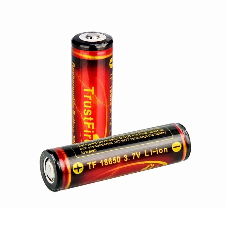 TrustFire 18650 3000mAh 3.7V Li-ion Rechargeable Battery with Protection PCB  Power Source for LED Flashlight (1 pair)