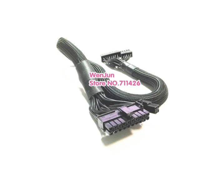 High Quality 60cm black Sleeved 24pin to 10pin+14pin Modular Power Cable for Corsair RM850 Modular PSU