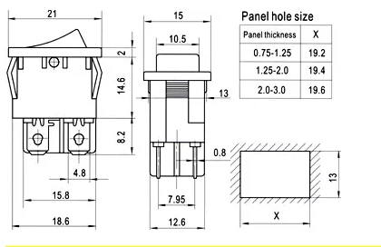 5Pcs/Lot 21X15Mm Red Ship Type Switch Kcd1-104 4 Feet 2 Import File With Lamp Become Warped Board Power Switch