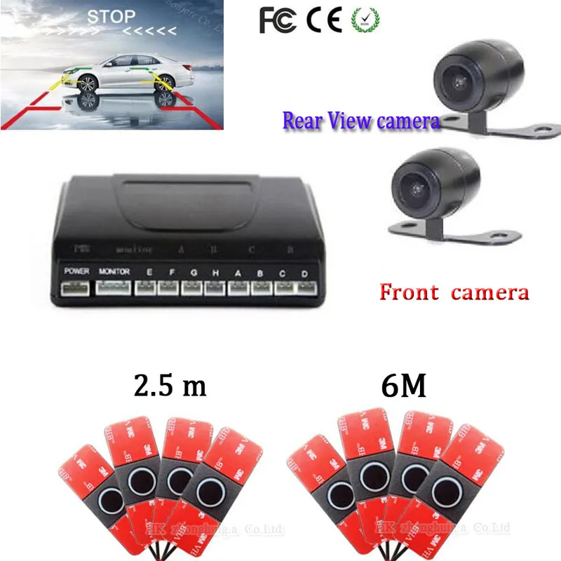 16mm Original Parking Flat 8 Sensor Reversing Radar connect Rearview Front camera Black Blue Gray Red White Silver gold 7 Colors