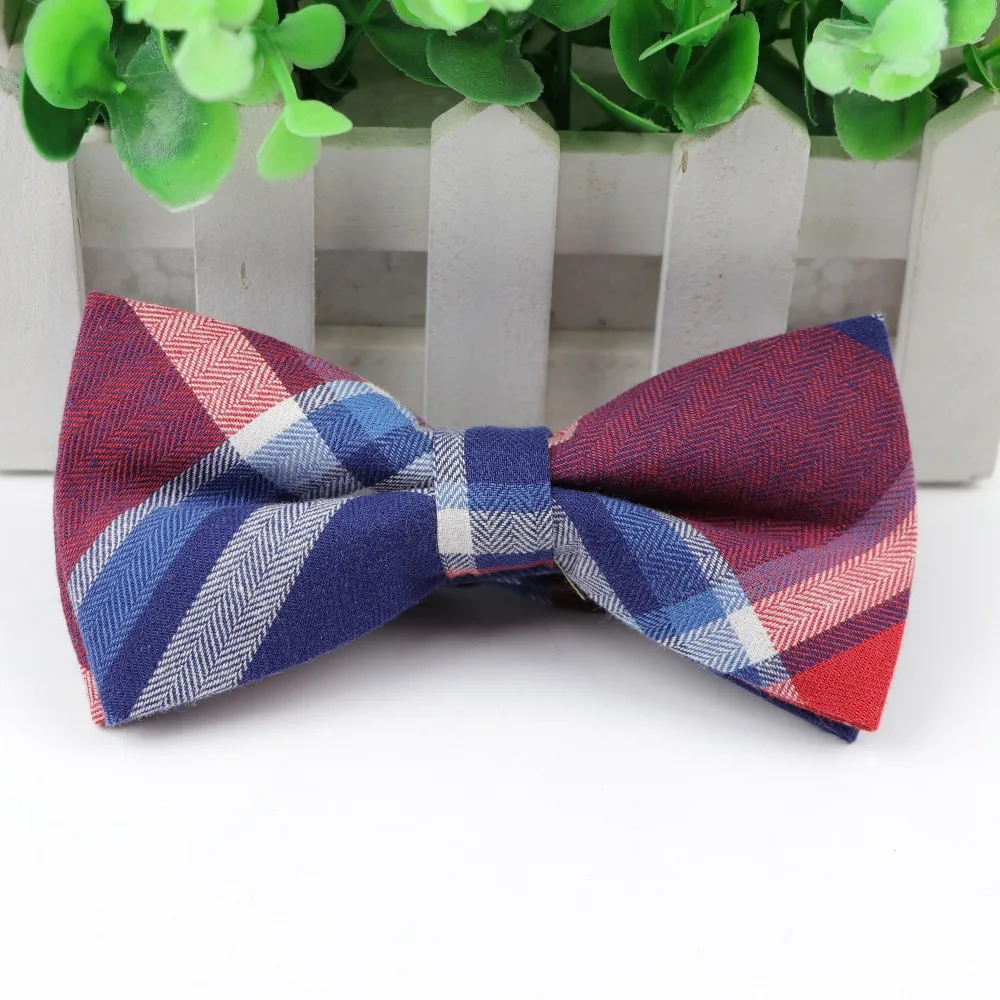 Men Cotton Bowtie Wedding Casual Business Bow Tie England Rainbow Plaid Striped Neck Ties Women Skinny Gravatas Cravat