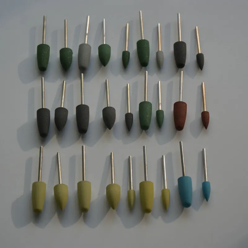 Brocas de polimento dentário, 50 peças joias e metal precioso porcelana dentes laboratório dental conjuntos de ferramentas de polimento de borracha