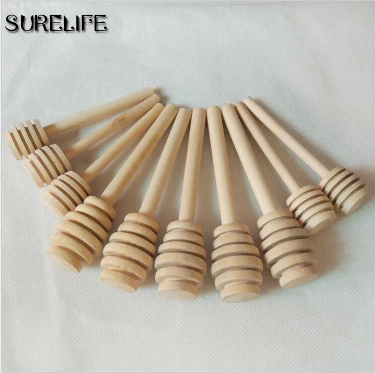 50pcs 8/10/10.5/15/16 cm Mini Wooden Honey Dippers Stirrer honey Spoon Stick Wedding Favors Honey Tools