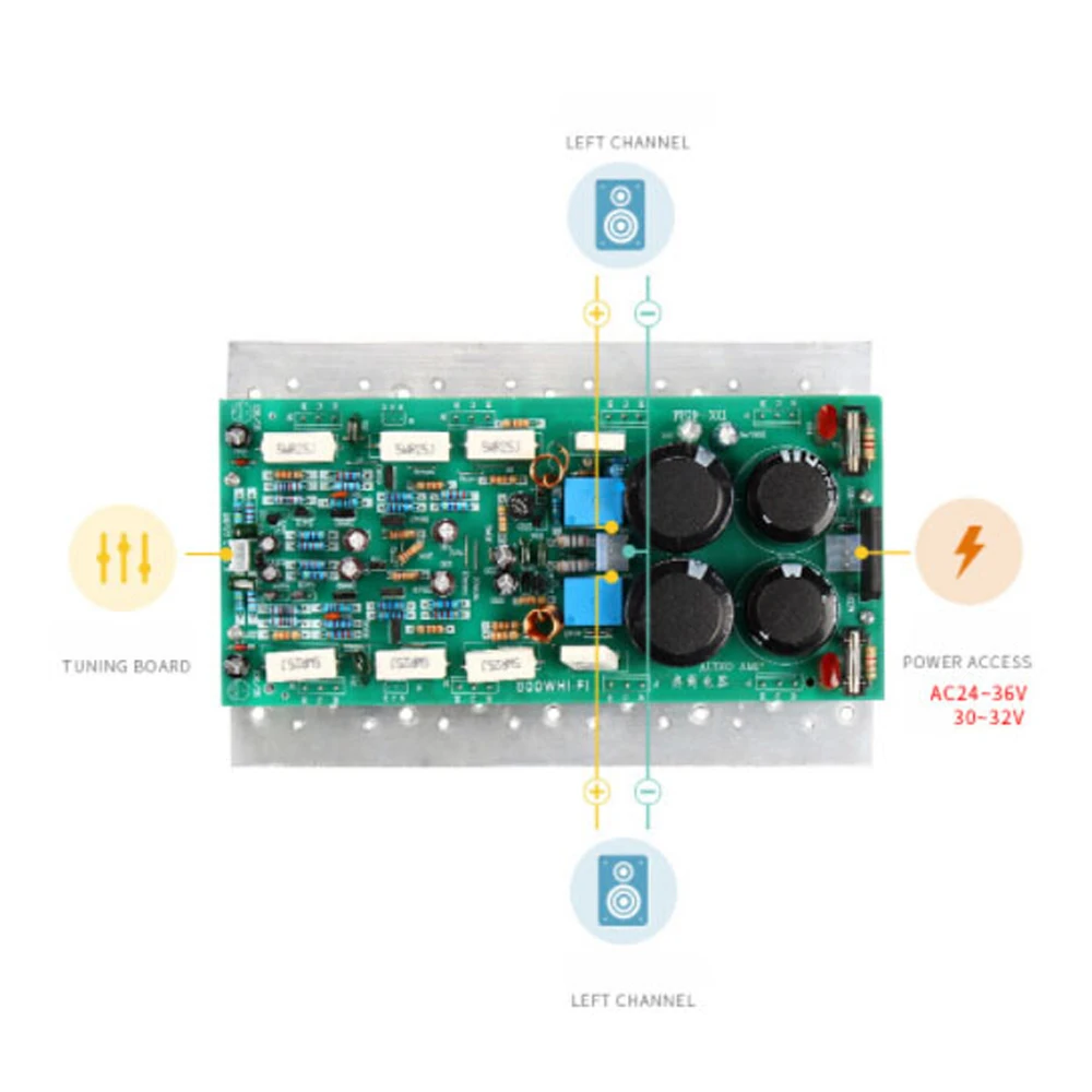 Amplificatore da palco Scheda amplificatore stereo ad alta potenza a due canali Fai da te può cambiare mono