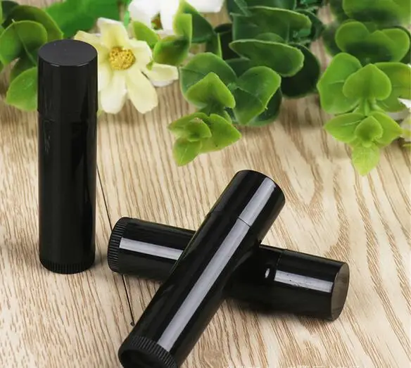 

Free Shipping High Quality Makeup Tool 5g Plastic Lip Balm Tube Black Lipstick Bottle 5cc Lip Balm Stick 2000pcs/lot