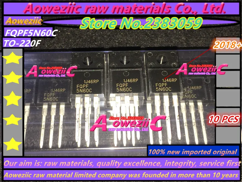 Aoweziic  2018+ 100% new imported original  FQPF5N60C 5N60 TO-220F MOS FET  5A 600V