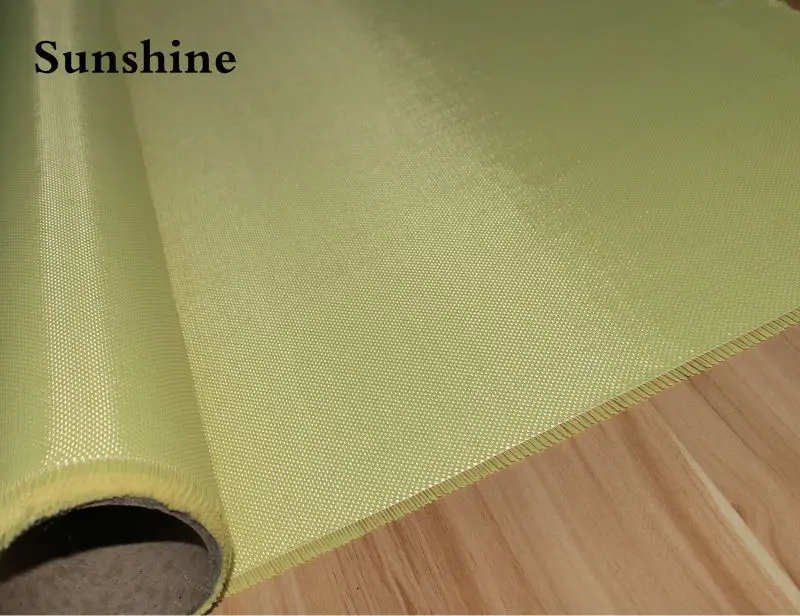 Aramid Fiber Cloth Plain Weave Fabric 240gsm 0.24 Thickness Yellow Cloth  High Strength