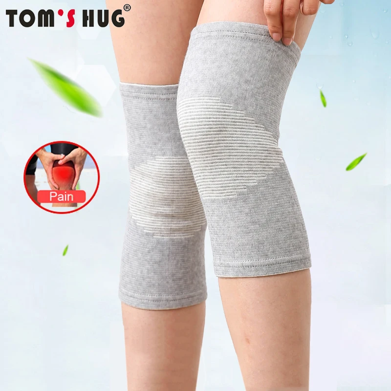 1 Pcs Knee Warm Support Brace Tom\'s HUG Leg Arthritis Injury Sleeve Elasticated Bandage knee Pad Charcoal Knitted Elbow kneePad