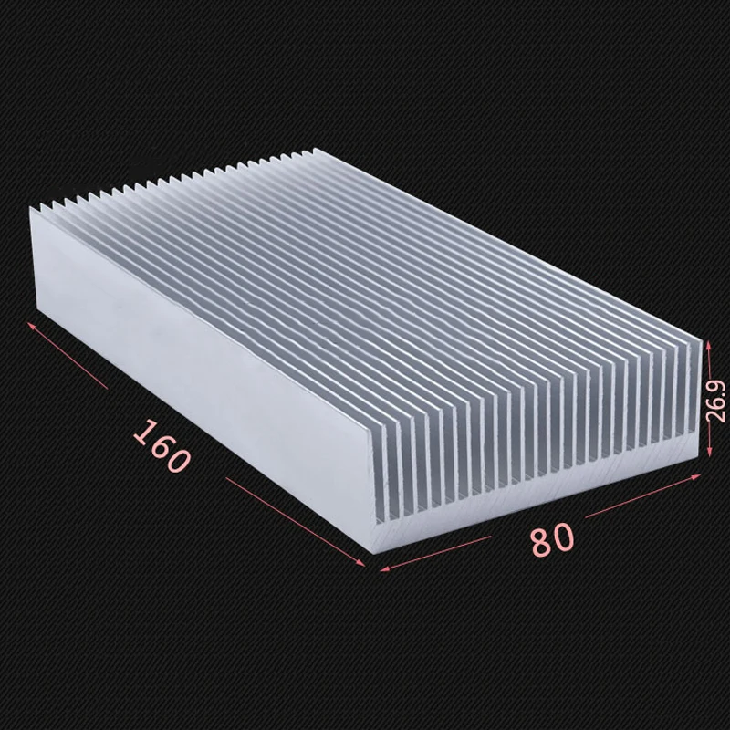 Radiador de alumínio extrudido, alta potência, 160x80x26.9mm, dissipador de calor, para ic, led, eletrônico, chipset, dissipação de calor